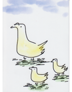 paper-e-clips-watercolour-bird-family